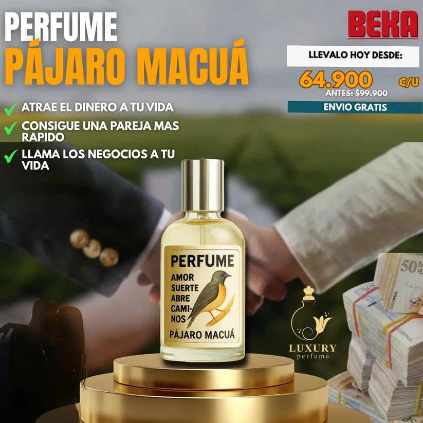 Perfume Pájaro Macua – La Esencia Que Activa Tu Poder y Transforma Tu Energía