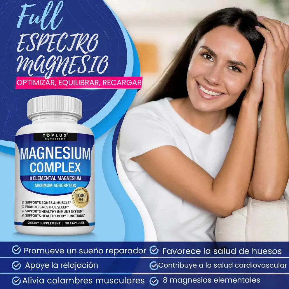 Magnesium Complex™ 1000 mg – 90 cápsulas | Energía, Descanso y Recuperación 💊